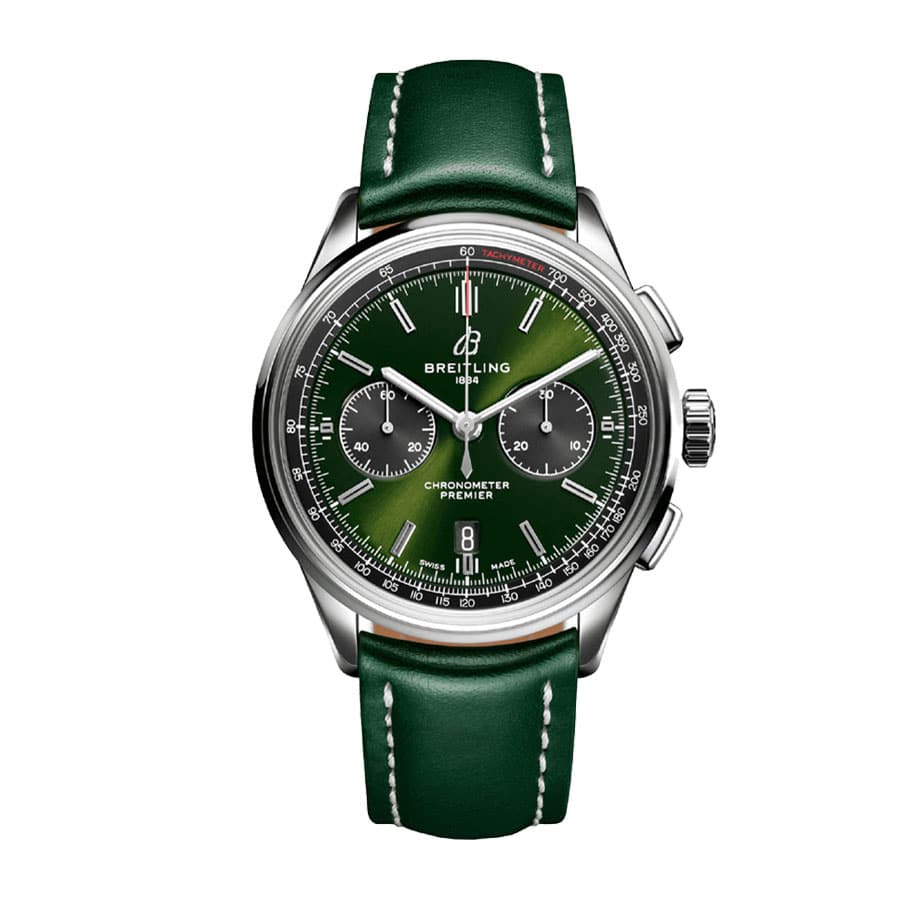 Breitling Premier B01 Chronograph AB0118A11L1X1 "Green Dial" Precision